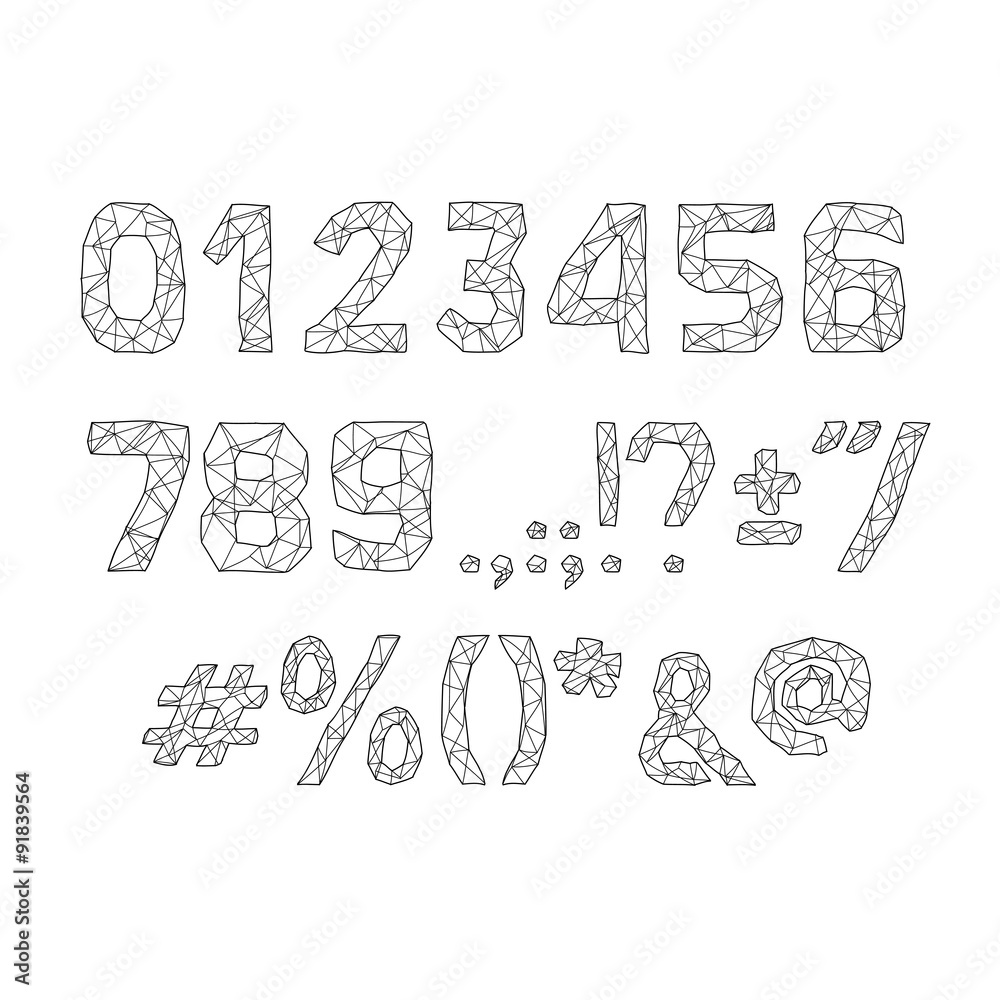 alphabet abc vector font. Type numbers, characters and Stock Vector ...