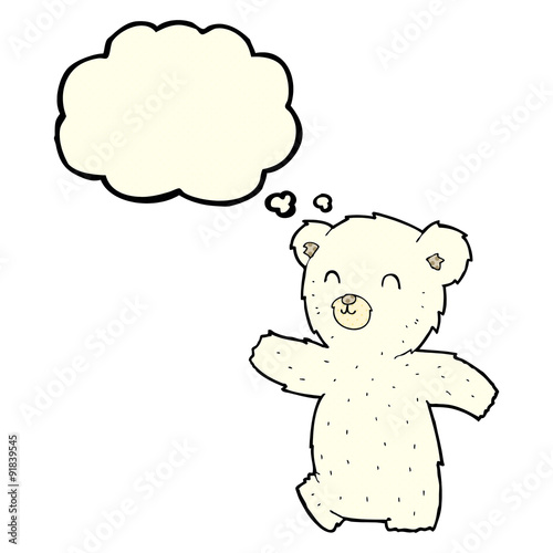 cute cartoon polar bear with thought bubble