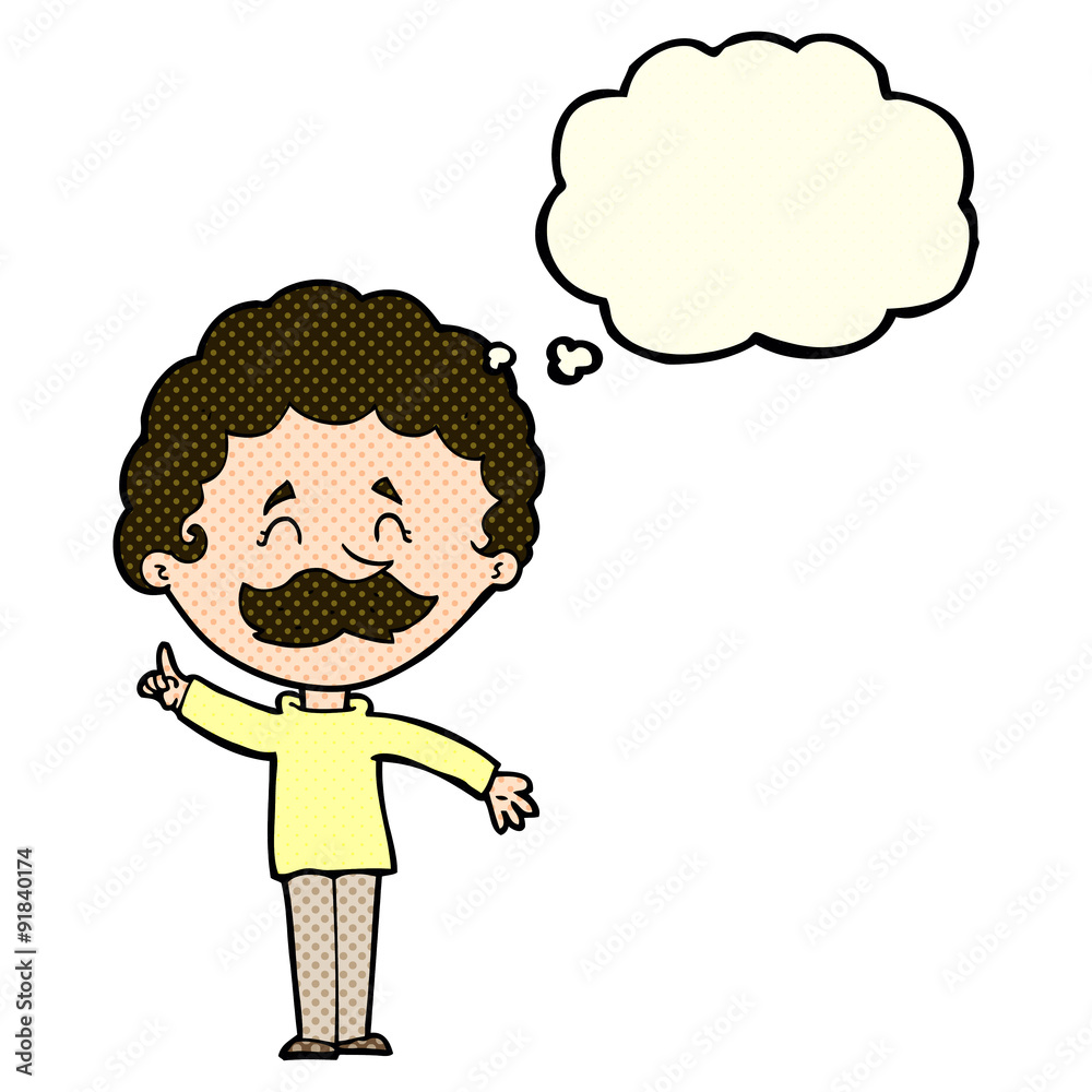 cartoon man with idea with thought bubble cartoon man with idea with thought bubble