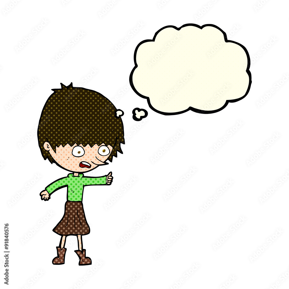 cartoon woman stressing out with thought bubble cartoon woman stressing out with thought bubble