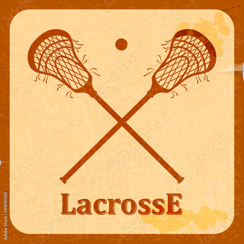  Retro background lacrosse. Vintage. Vector illustration