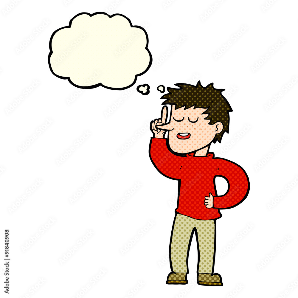 cartoon man with idea with thought bubble cartoon man with idea with thought bubble
