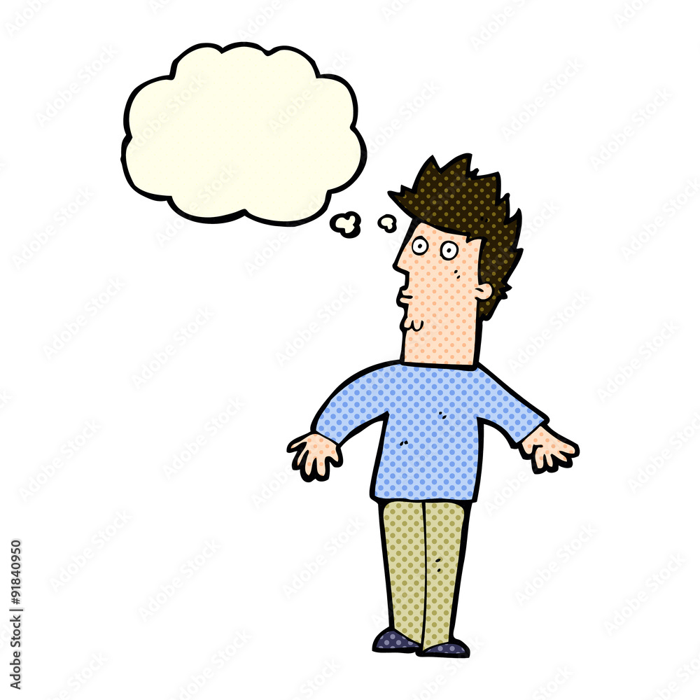cartoon surprised man with thought bubble cartoon surprised man with thought bubble