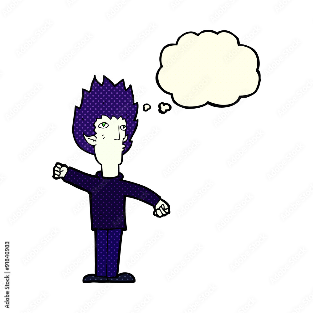 cartoon vampire man with thought bubble cartoon vampire man with thought bubble