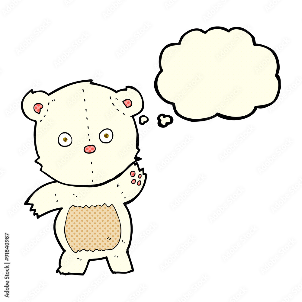 cute cartoon polar bear with thought bubble cute cartoon polar bear with thought bubble