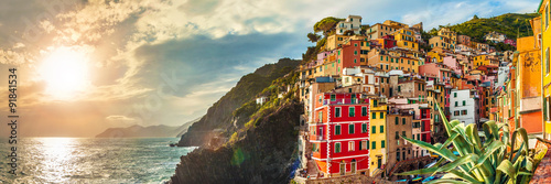 Riomaggiore panorama, Cinque Terre, Italy photo