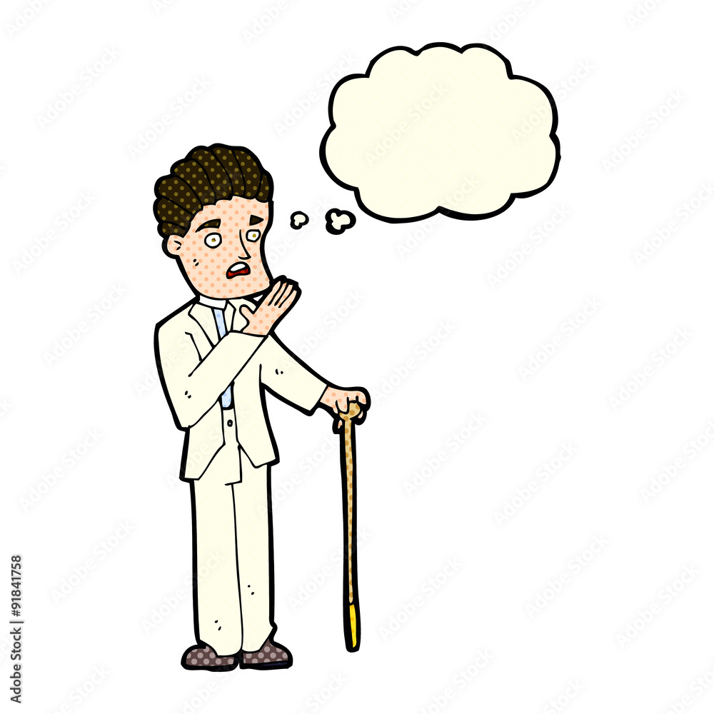 cartoon shocked gentleman with thought bubble cartoon shocked gentleman with thought bubble