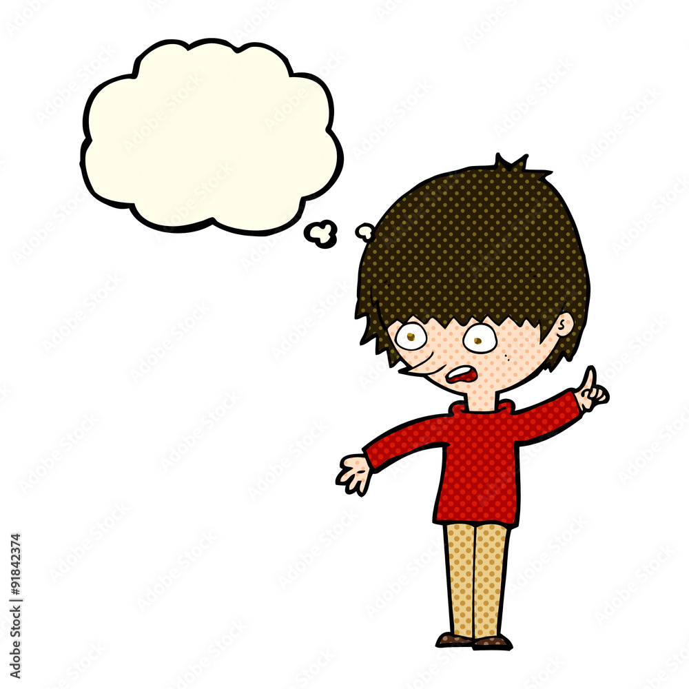 cartoon boy with question with thought bubble cartoon boy with question with thought bubble
