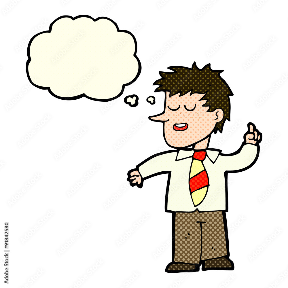 cartoon man with good idea with thought bubble cartoon man with good idea with thought bubble