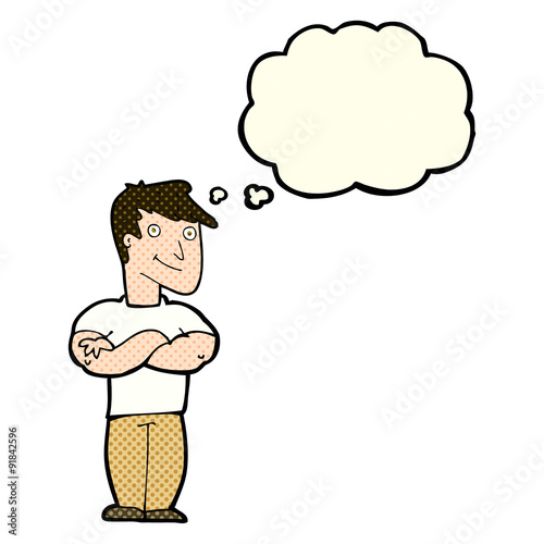 Wallpaper Mural cartoon muscular man with thought bubble Torontodigital.ca