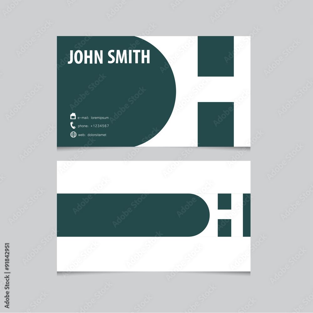Business card template, letter H. Vector logo design. Business card template, letter H. Vector logo design.