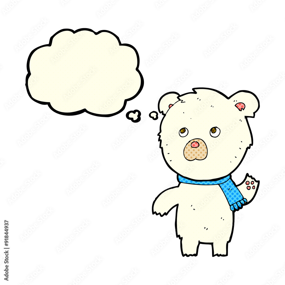 cartoon cute polar bear with thought bubble cartoon cute polar bear with thought bubble
