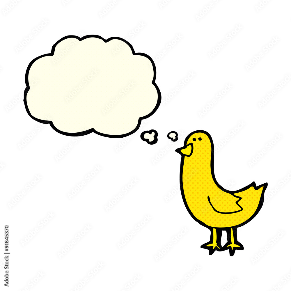 cartoon bird with thought bubble cartoon bird with thought bubble