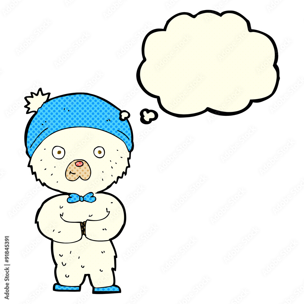 cartoon little polar bear with thought bubble cartoon little polar bear with thought bubble