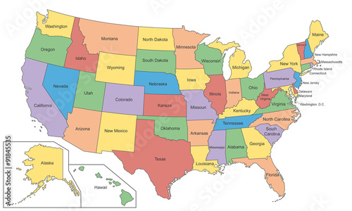 USA in Bundesstaaten (Farbe) photo