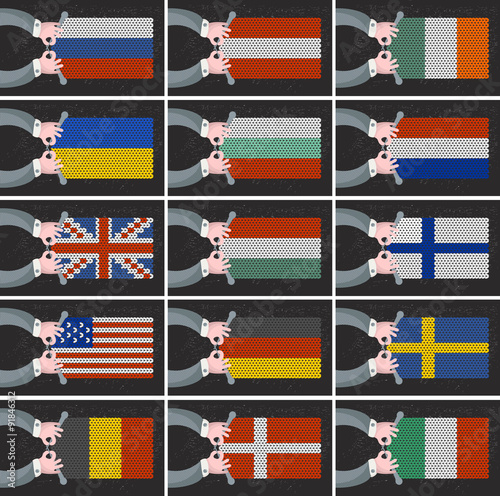 Set of flags of different countries.