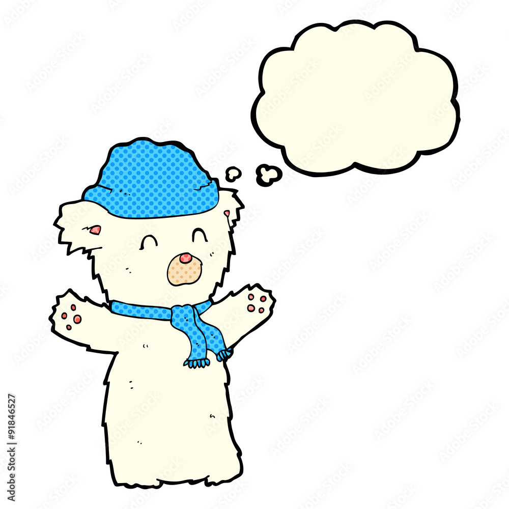 cartoon cute polar bear with thought bubble cartoon cute polar bear with thought bubble