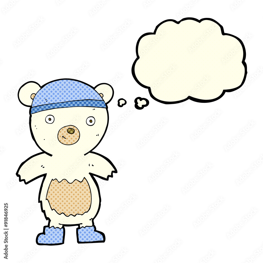 cartoon cute polar bear with thought bubble cartoon cute polar bear with thought bubble