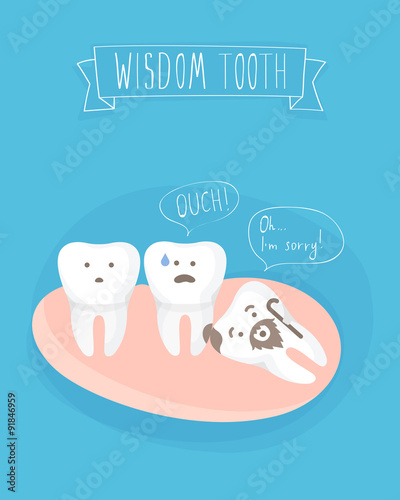 comics about wisdom tooth, vector
