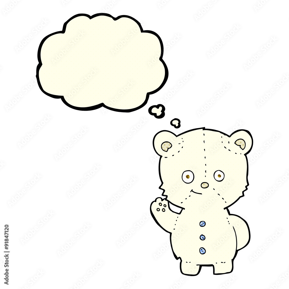 cartoon polar bear cub with thought bubble cartoon polar bear cub with thought bubble