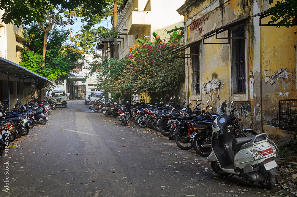 Motorbike parking . 