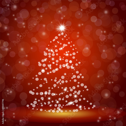 christmas tree with bokeh
