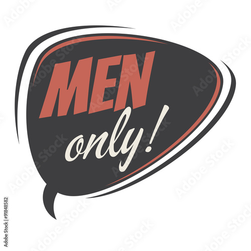 men only retro speech bubble