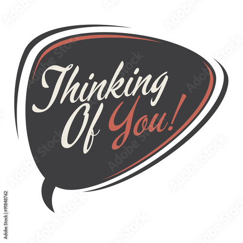 thinking of you retro speech bubble