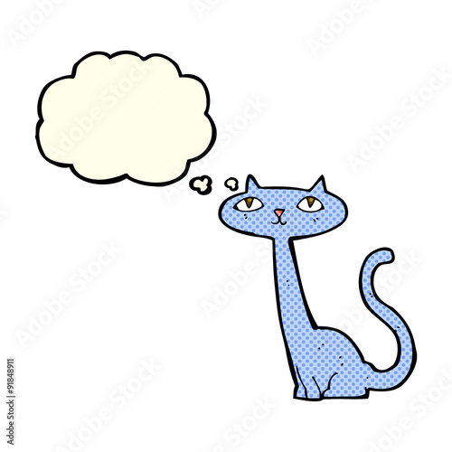 cartoon cat with thought bubble