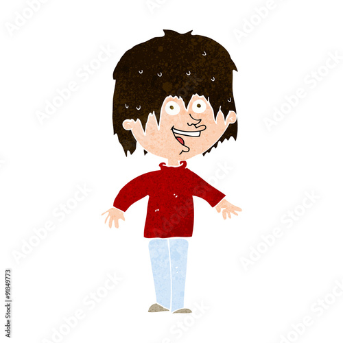 cartoon excited man