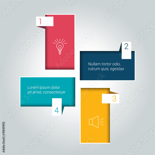 Four steps arrow scheme, chart, diagram, module.