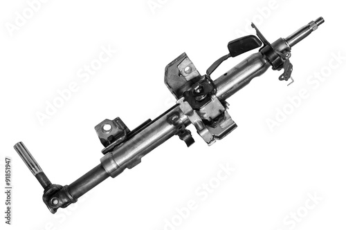 rotation of the vehicle steering mechanism on a white background © phantom1311