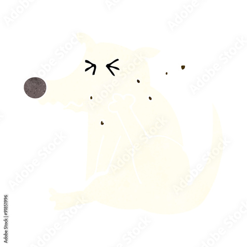 cartoon dog scratching