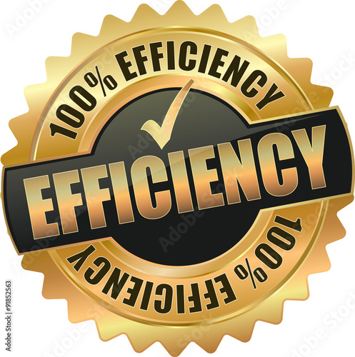 golden shiny vintage efficiency 3D vector icon seal sign button shield star with checkmark