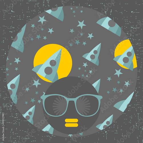 Black head woman with strange hair.