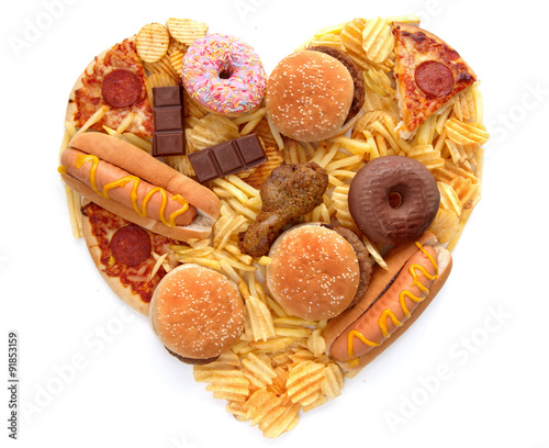 Heart shape junk food