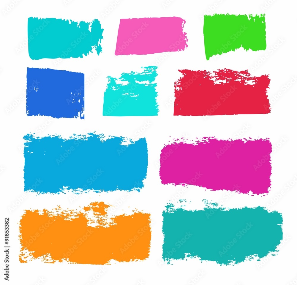 Paint, color trail, brush, paint roller, white background. Paint, color trail, brush, paint roller, white background.