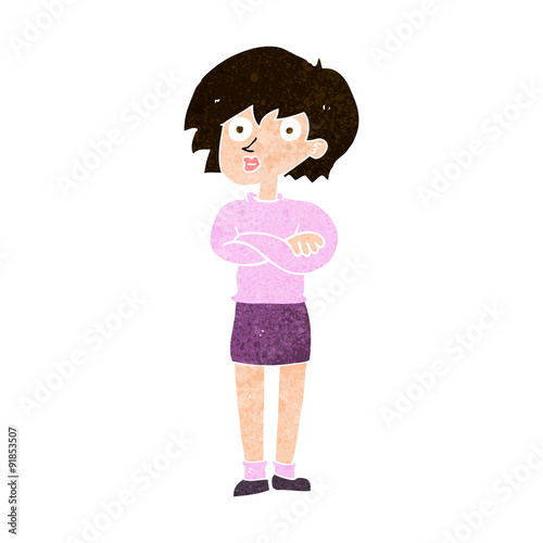 cartoon woman wit crossed arms