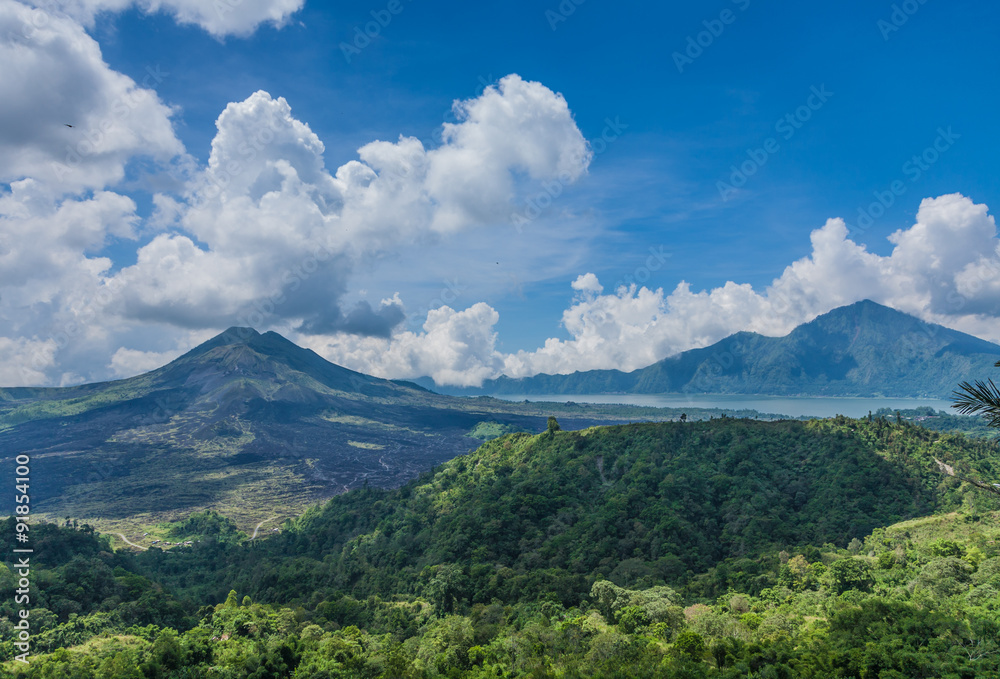 Old Indonesian volcano landscape