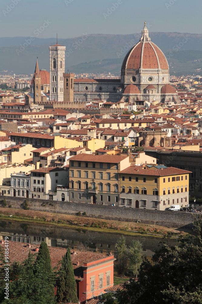 Une vue verticale du Centre ville de Florence