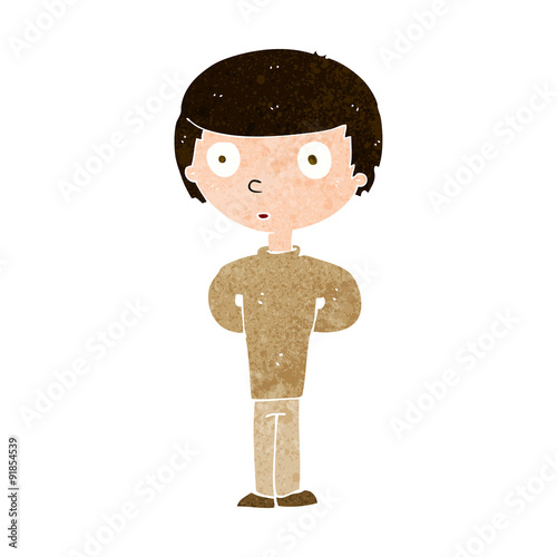 cartoon curious boy