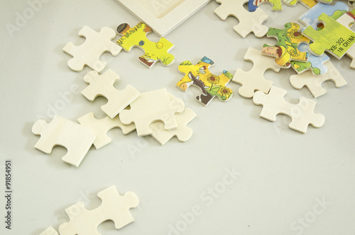 abstract background jigsaw part decision teamwork concept