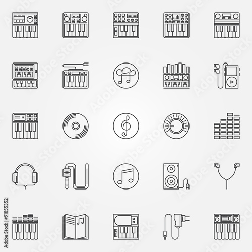 Synthesizer linear icons