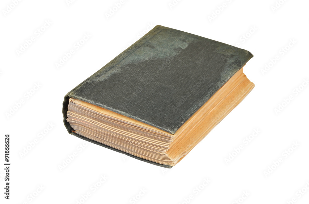 Dirty antique book, isolated on white background Dirty antique book, isolated on white background
