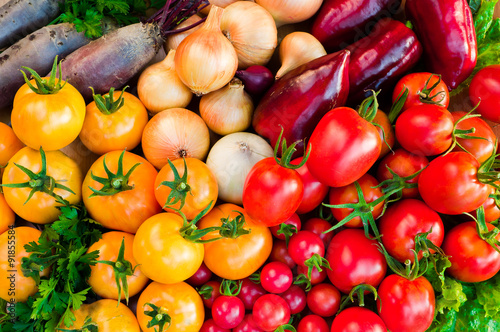 Ripe fresh vegetables close-up. Horizontal photo.