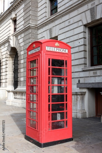 Red telephone box, London