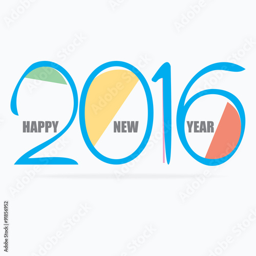 Happy new 2016 year. Colorful design. Vector 