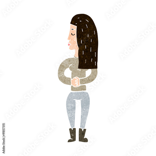 cartoon woman ignoring