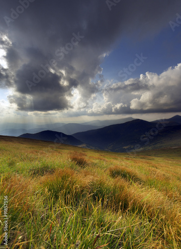 Mountains hill in summer day