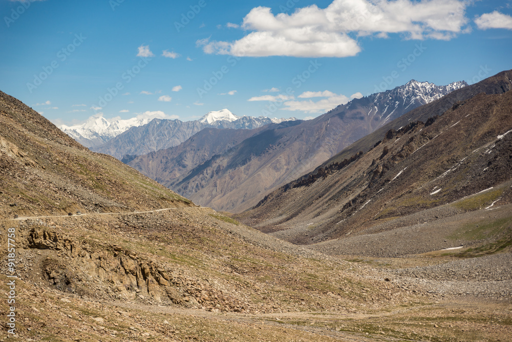 Mountain view on the road to Nubra Valley,India.